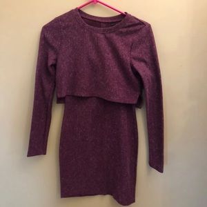 BURGUNDY BODYCON DRESS SIZE S